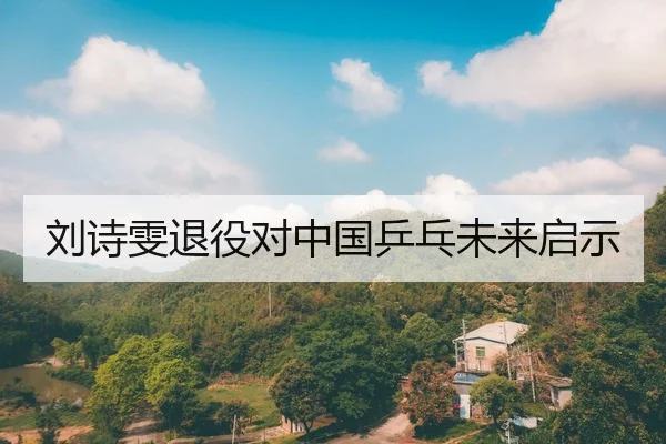 刘诗雯退役对中国乒乓未来启示